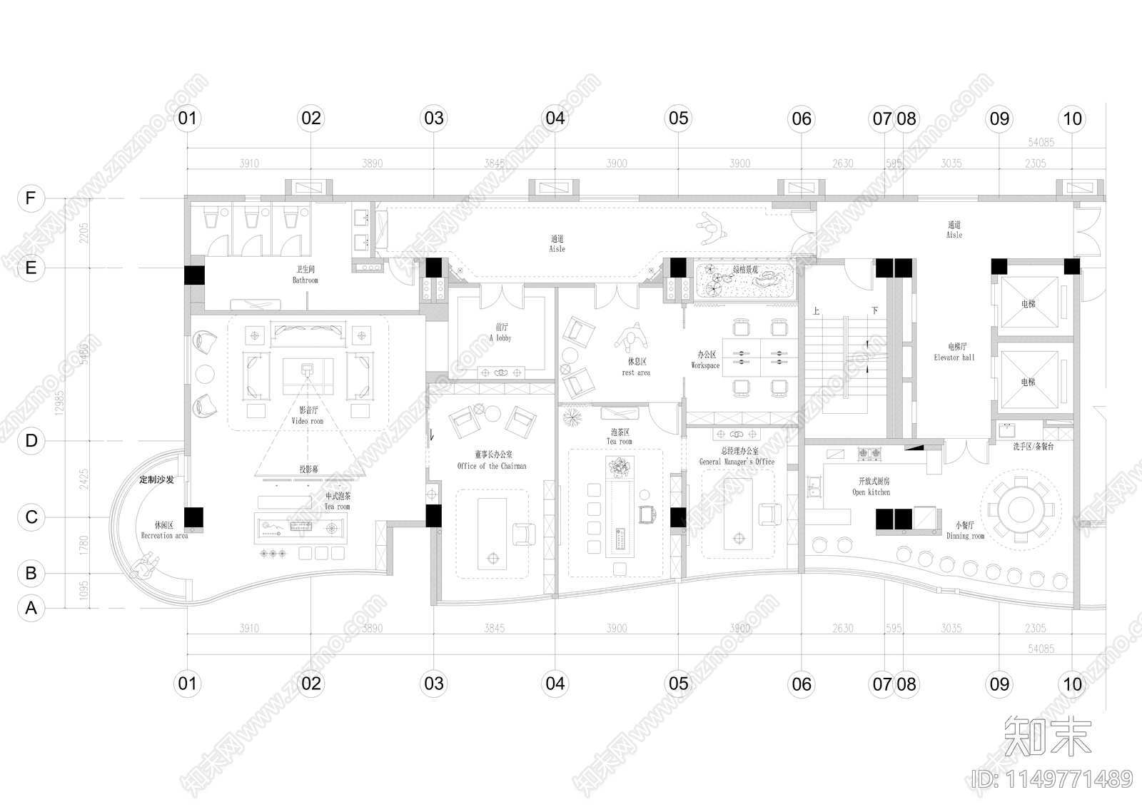 水库办公室cad施工图下载【ID:1149771489】