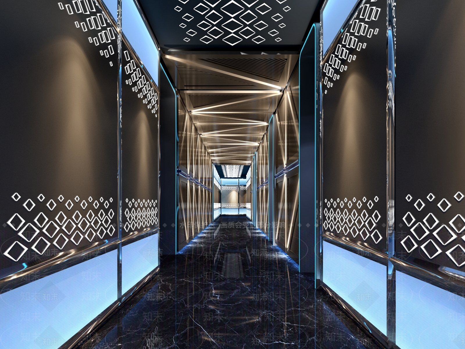 现代酒吧KTV过道3D模型下载【ID:1149771381】