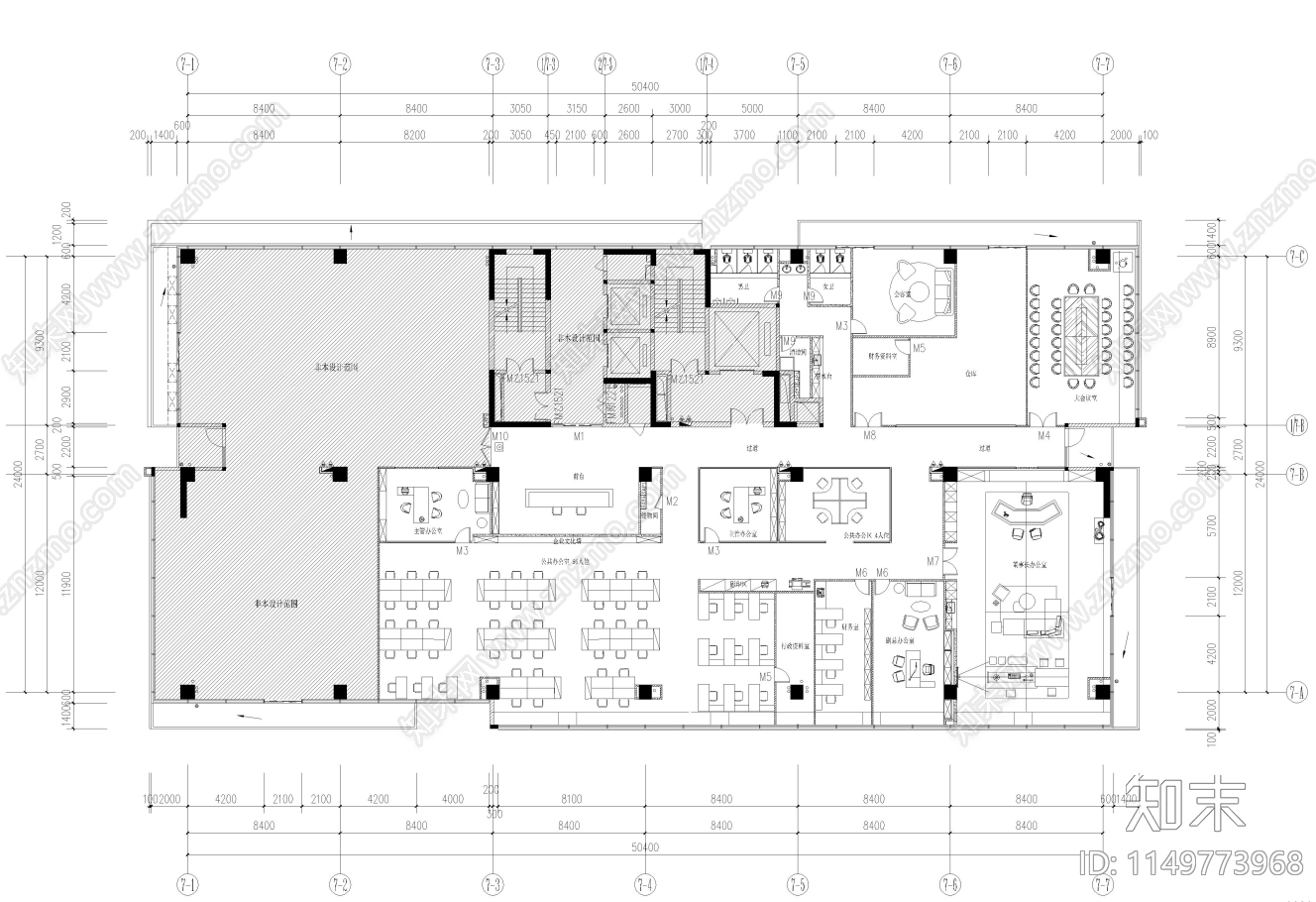 车间办公室图纸cad施工图下载【ID:1149773968】
