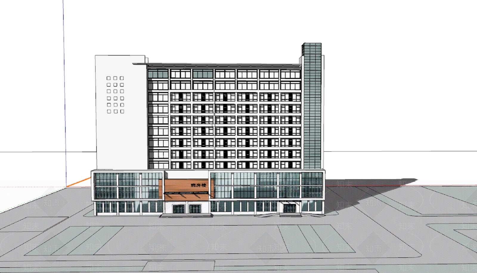 现代医疗建筑SU模型下载【ID:1149776557】