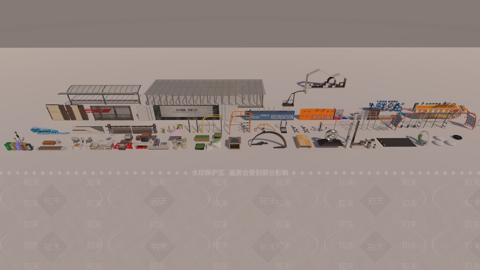 运动器材组合SU模型下载【ID:1149776873】