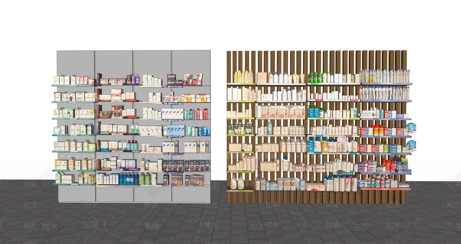 现代日化用品货架SU模型下载【ID:1149778761】