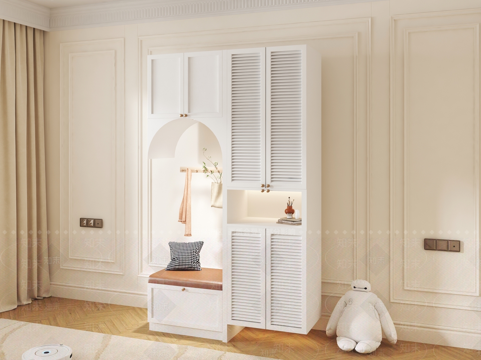 北欧风客厅隔断柜3D模型下载【ID:1149780472】