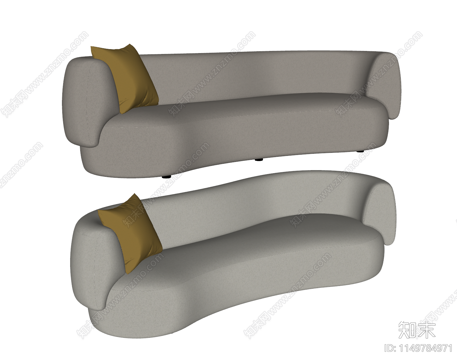 现代奶油风异形沙发SU模型下载【ID:1149784971】