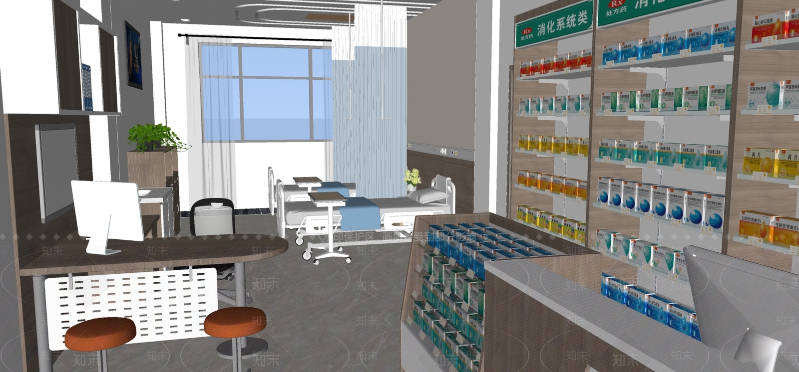 现代医务室SU模型下载【ID:1149784909】