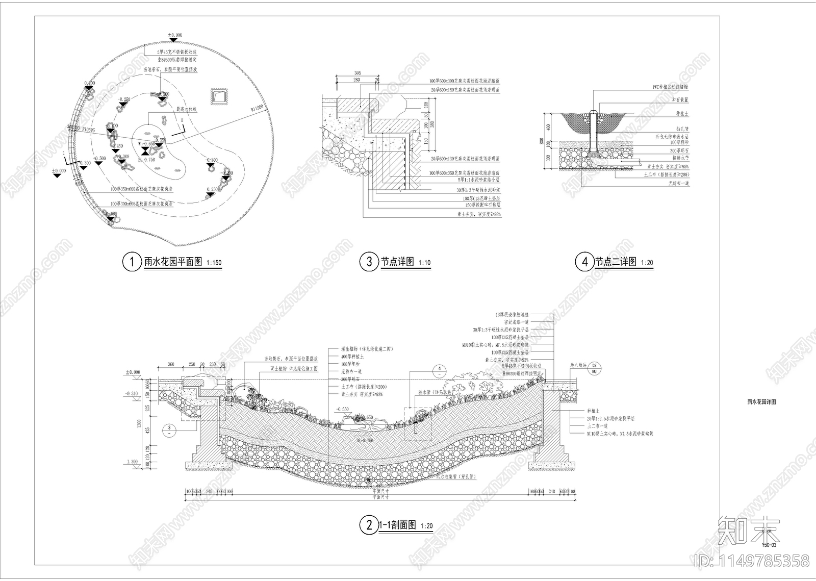 现代海绵城市儿童活动区景观cad施工图下载【ID:1149785358】