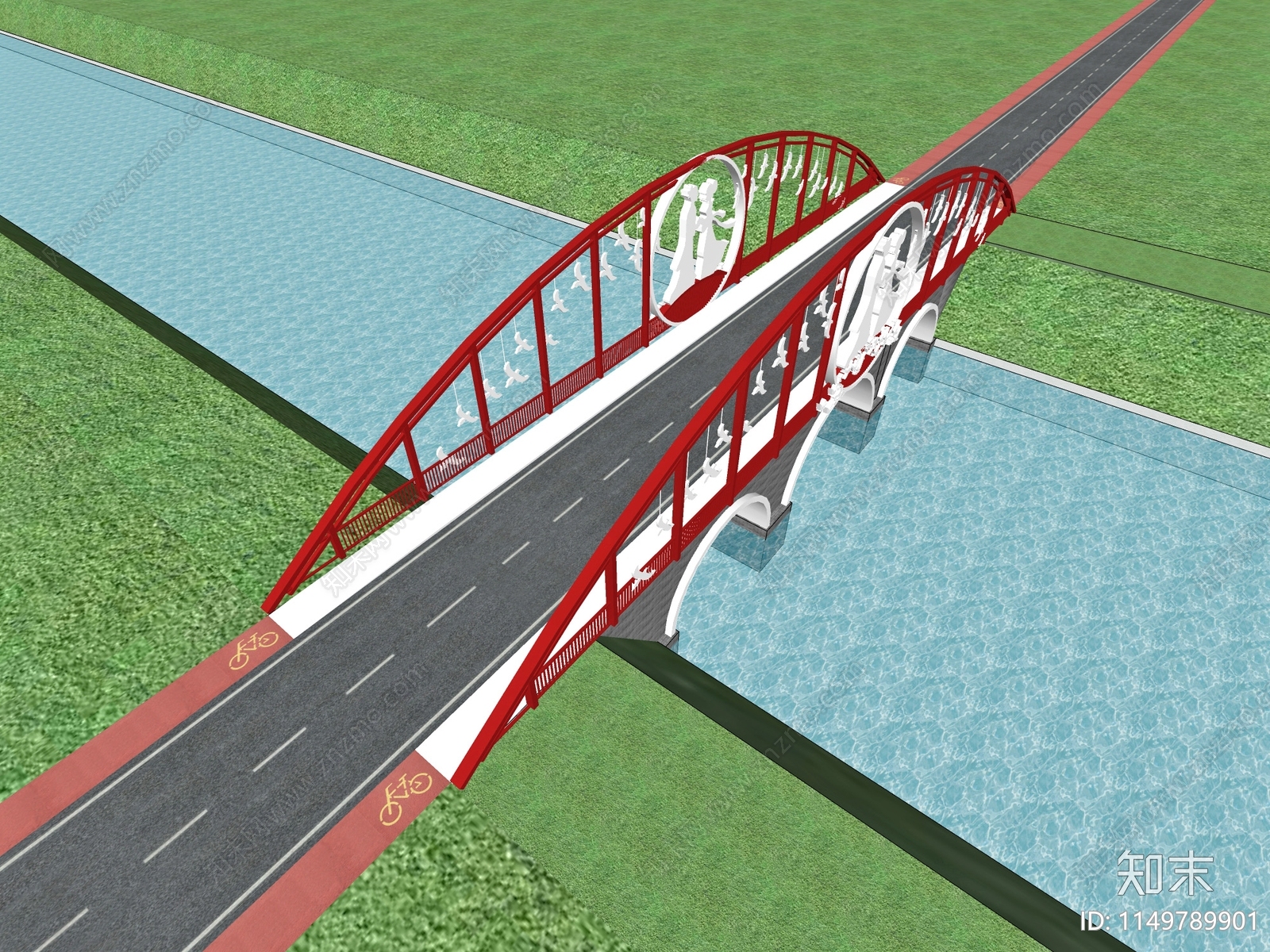 新中式创意景观桥SU模型下载【ID:1149789901】