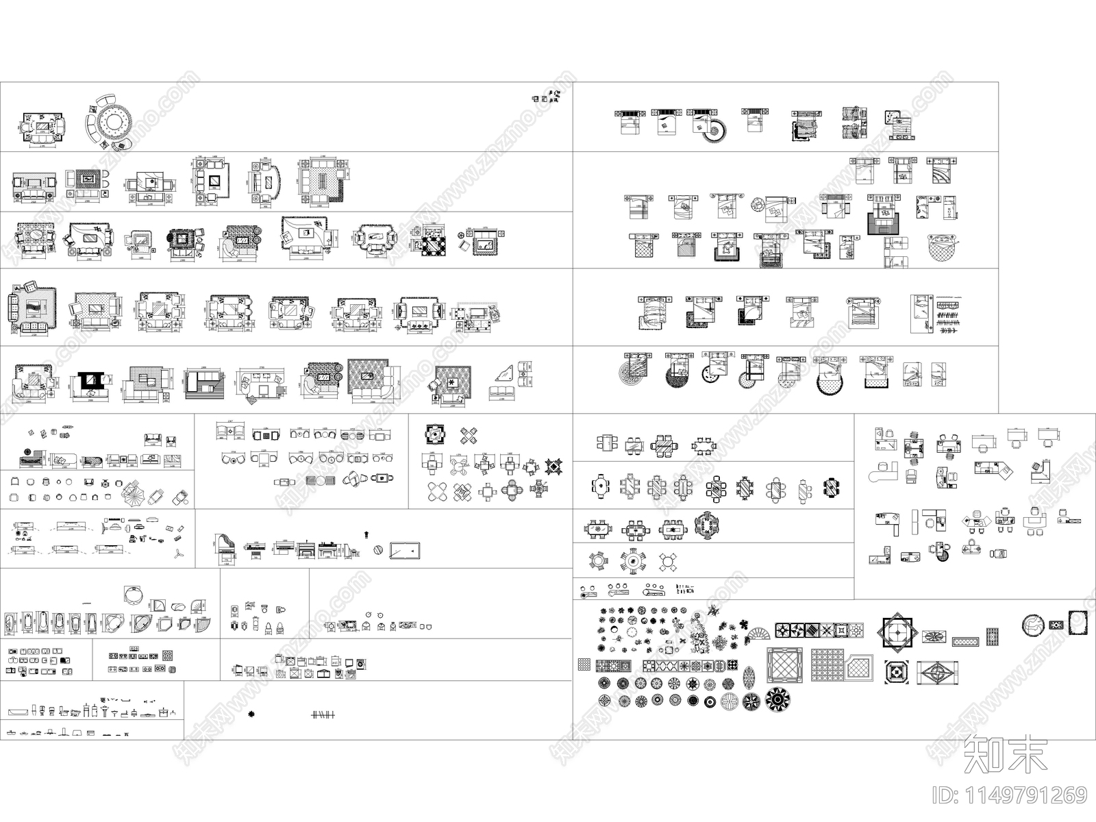 家装工装综合图库大全施工图下载【ID:1149791269】