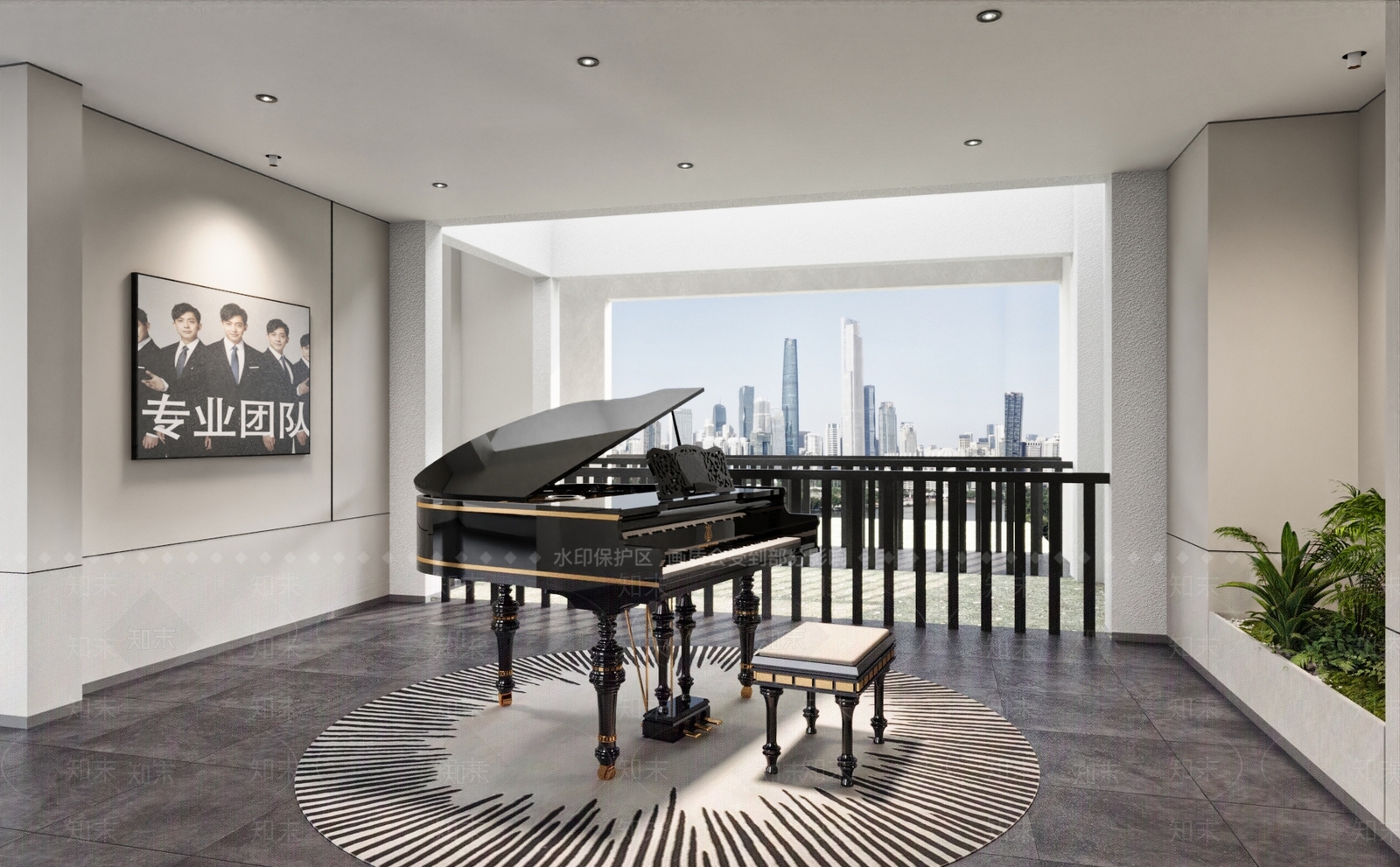 现代琴房SU模型下载【ID:1149792272】