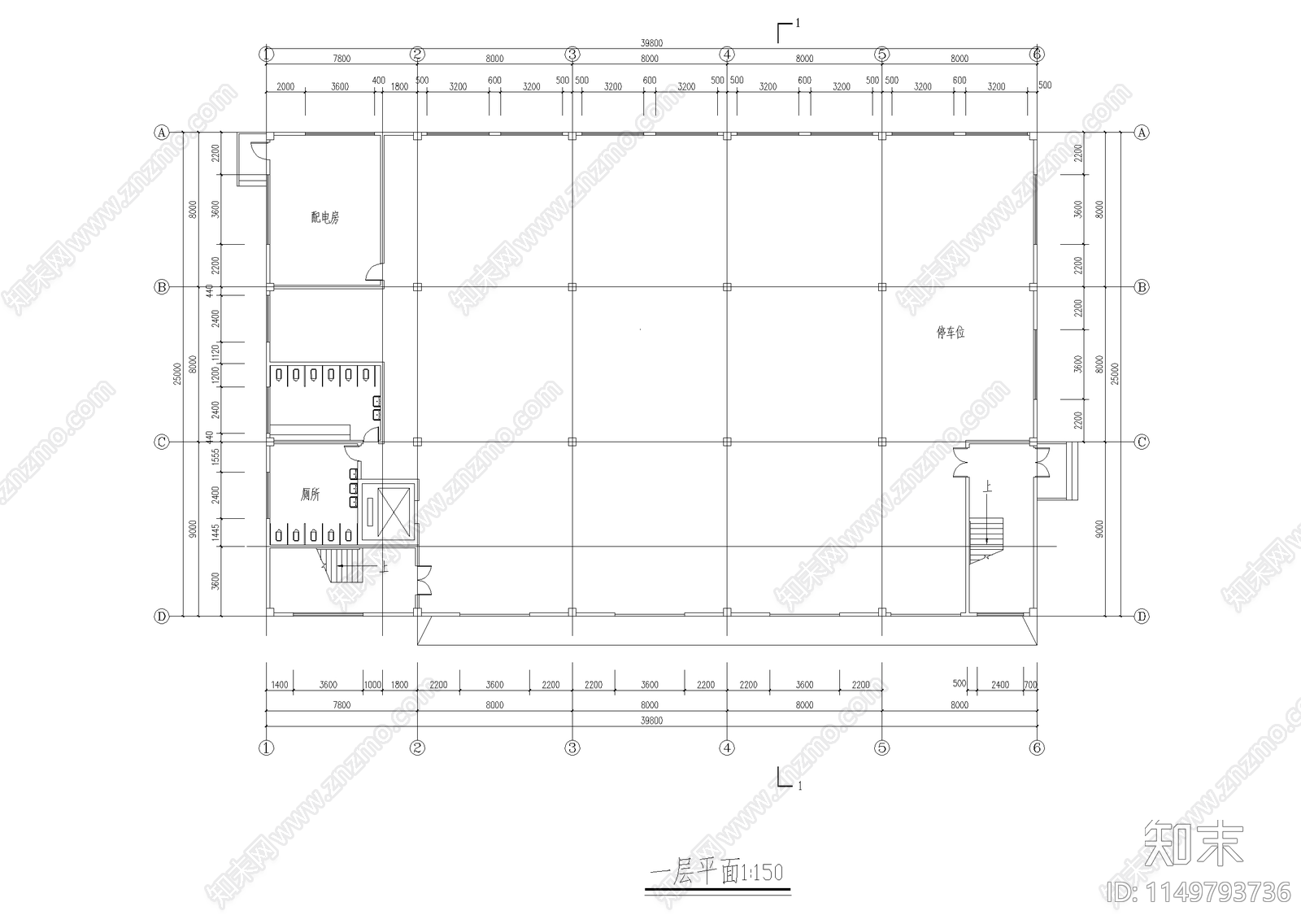 工业车间厂房修理车间建筑cad施工图下载【ID:1149793736】