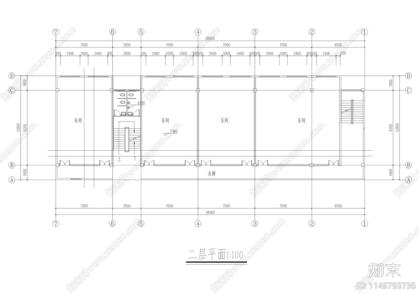 工业车间厂房修理车间建筑cad施工图下载【ID:1149793736】