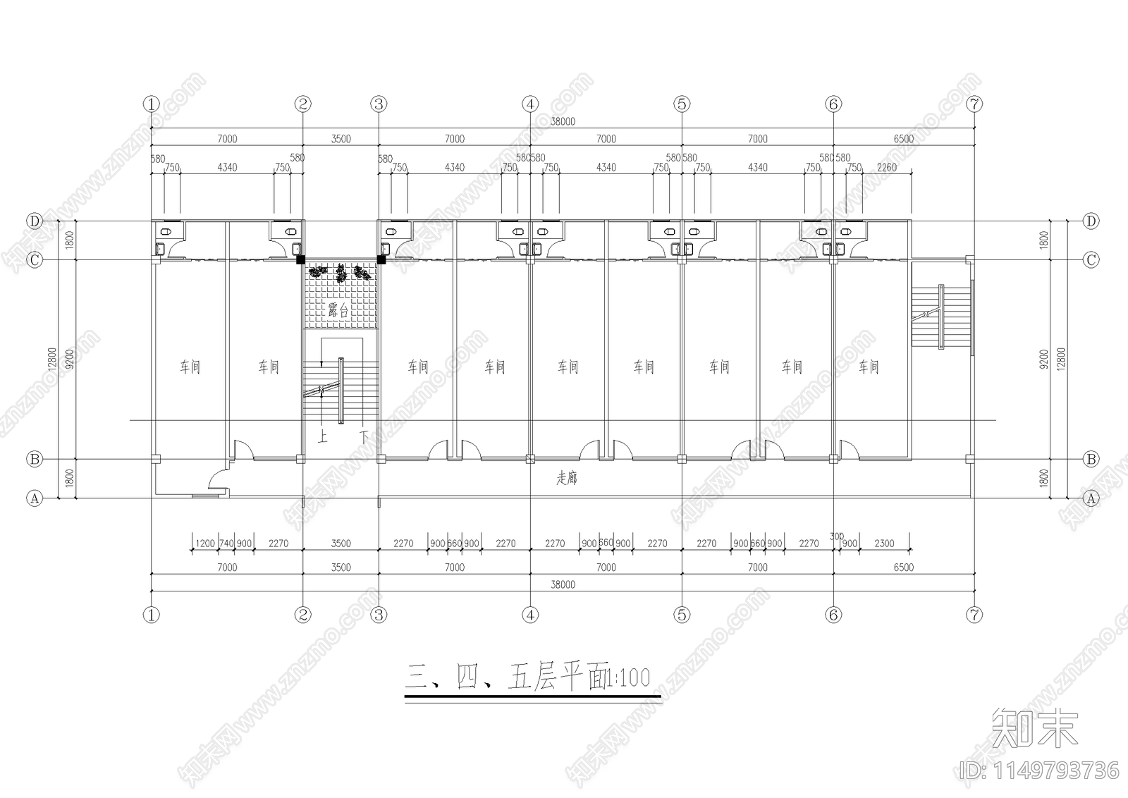 工业车间厂房修理车间建筑cad施工图下载【ID:1149793736】