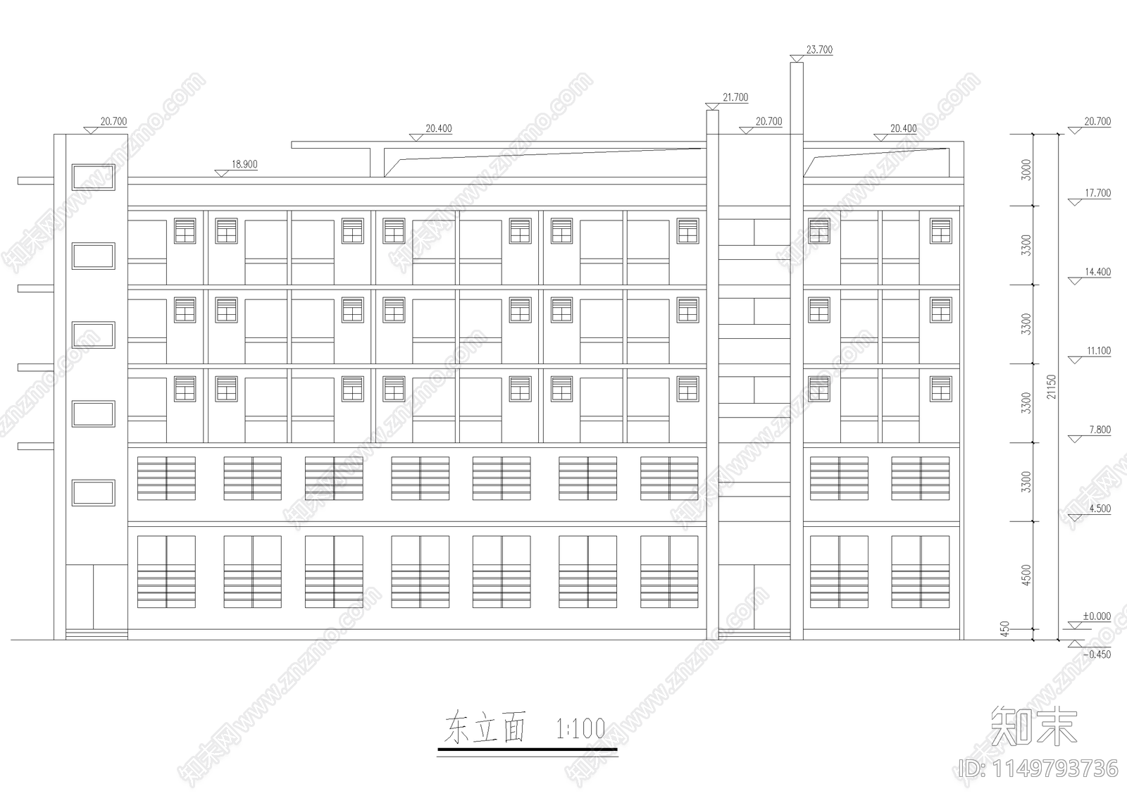 工业车间厂房修理车间建筑cad施工图下载【ID:1149793736】