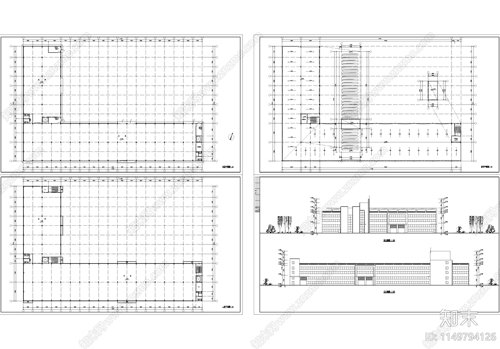 工业车间仓库厂房建筑cad施工图下载【ID:1149794126】