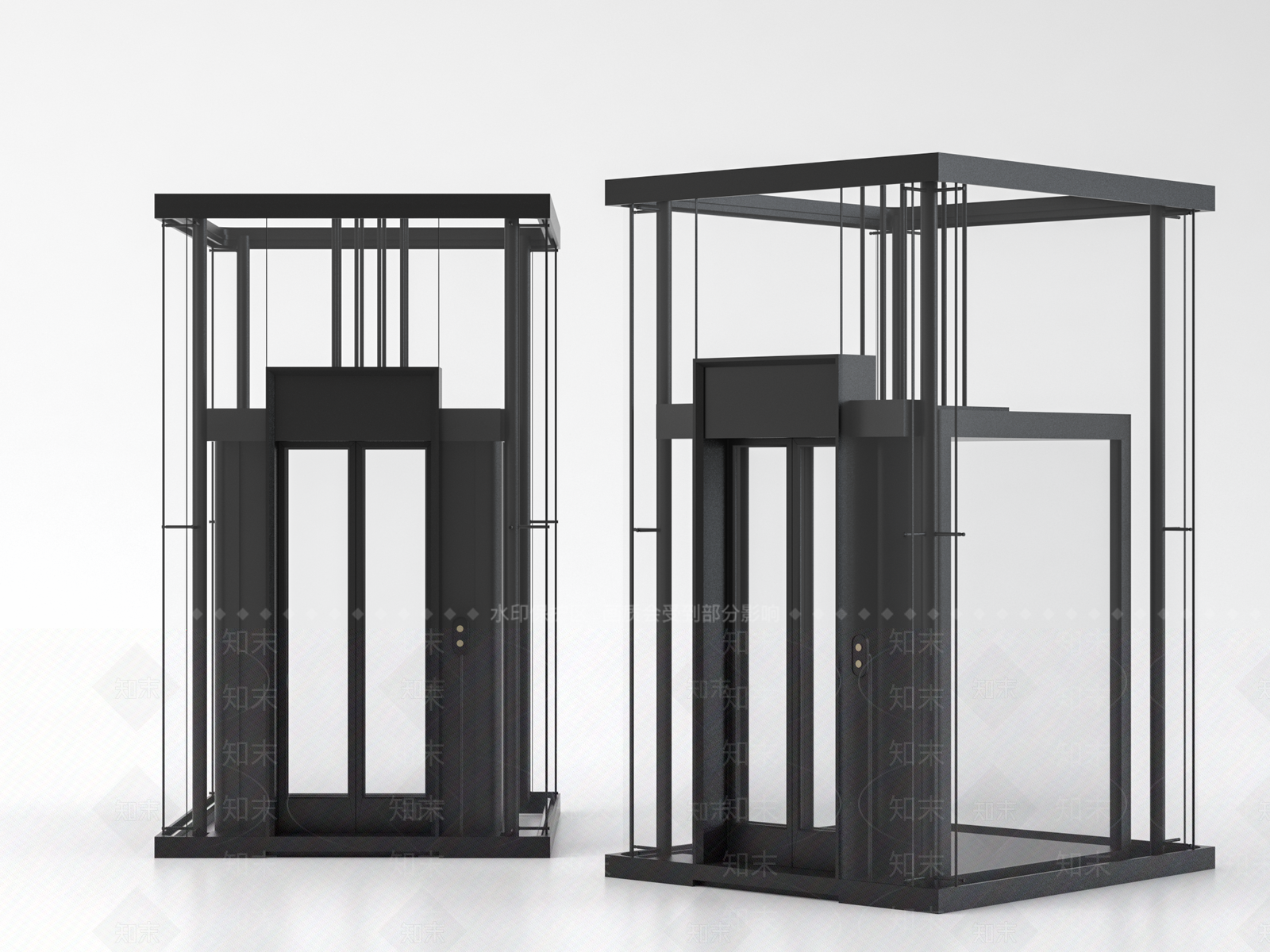 现代玻璃电梯3D模型下载【ID:1149794494】