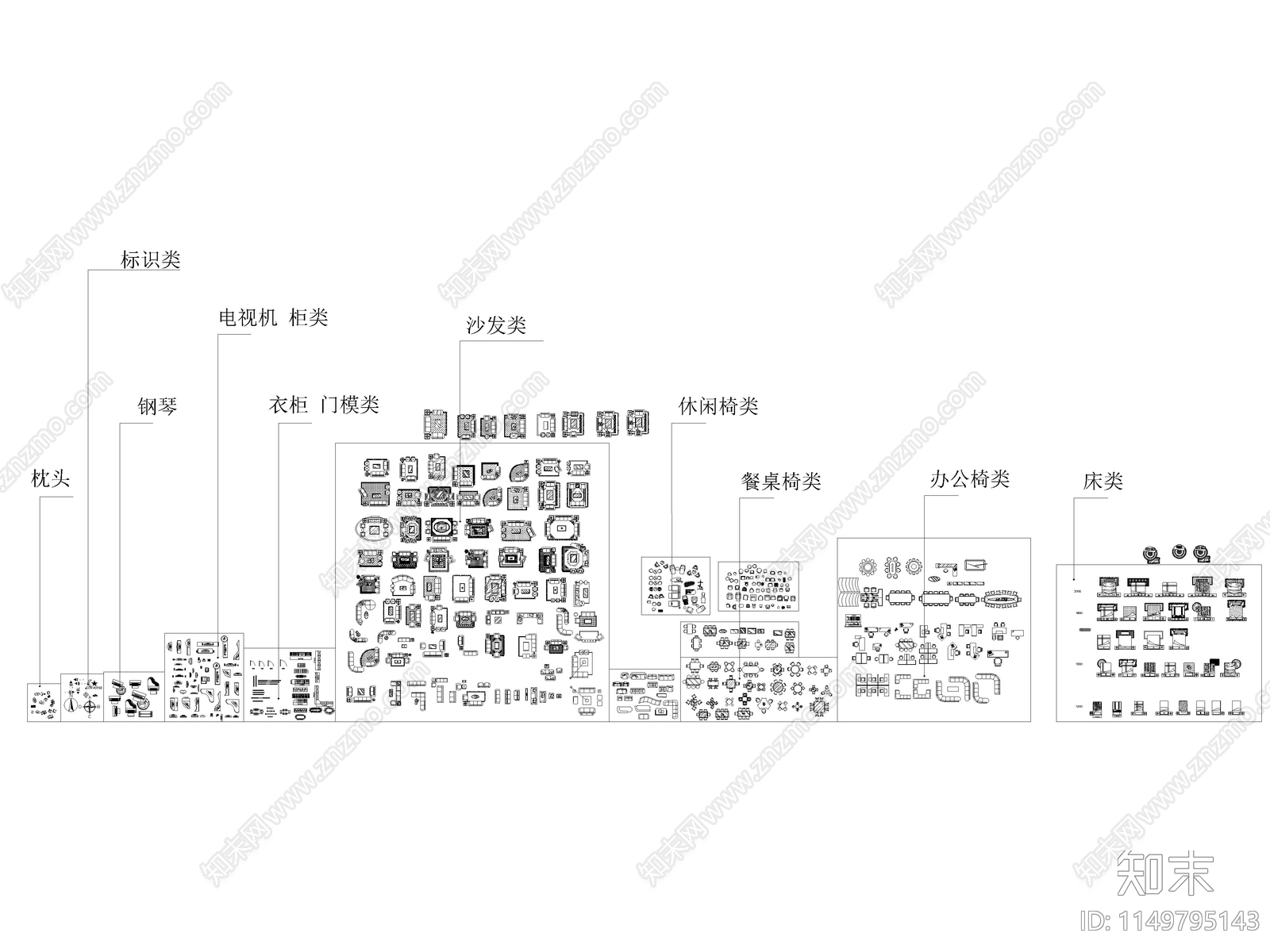 家装工装综合图库大全施工图下载【ID:1149795143】