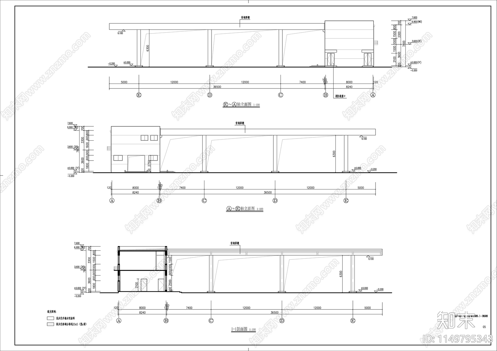 石化加油站建筑cad施工图下载【ID:1149795343】