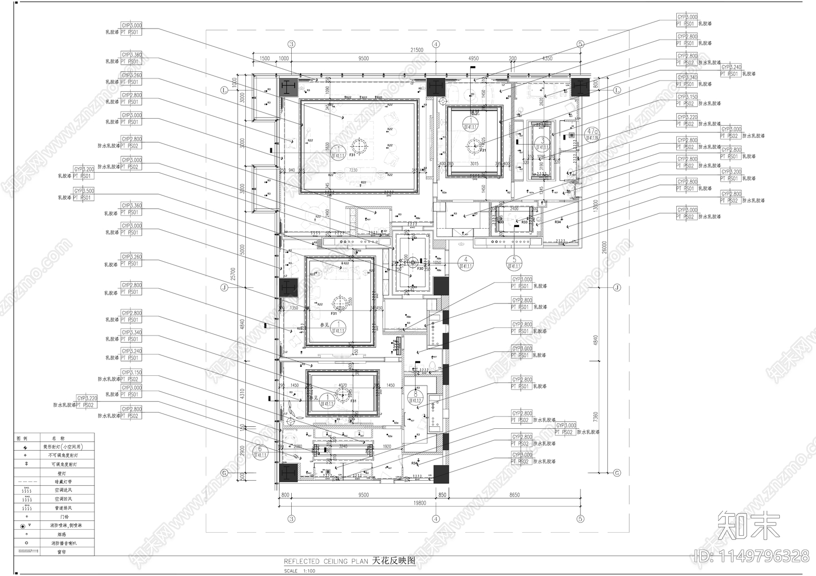 五星级酒店豪华总统套房平面图cad施工图下载【ID:1149796328】