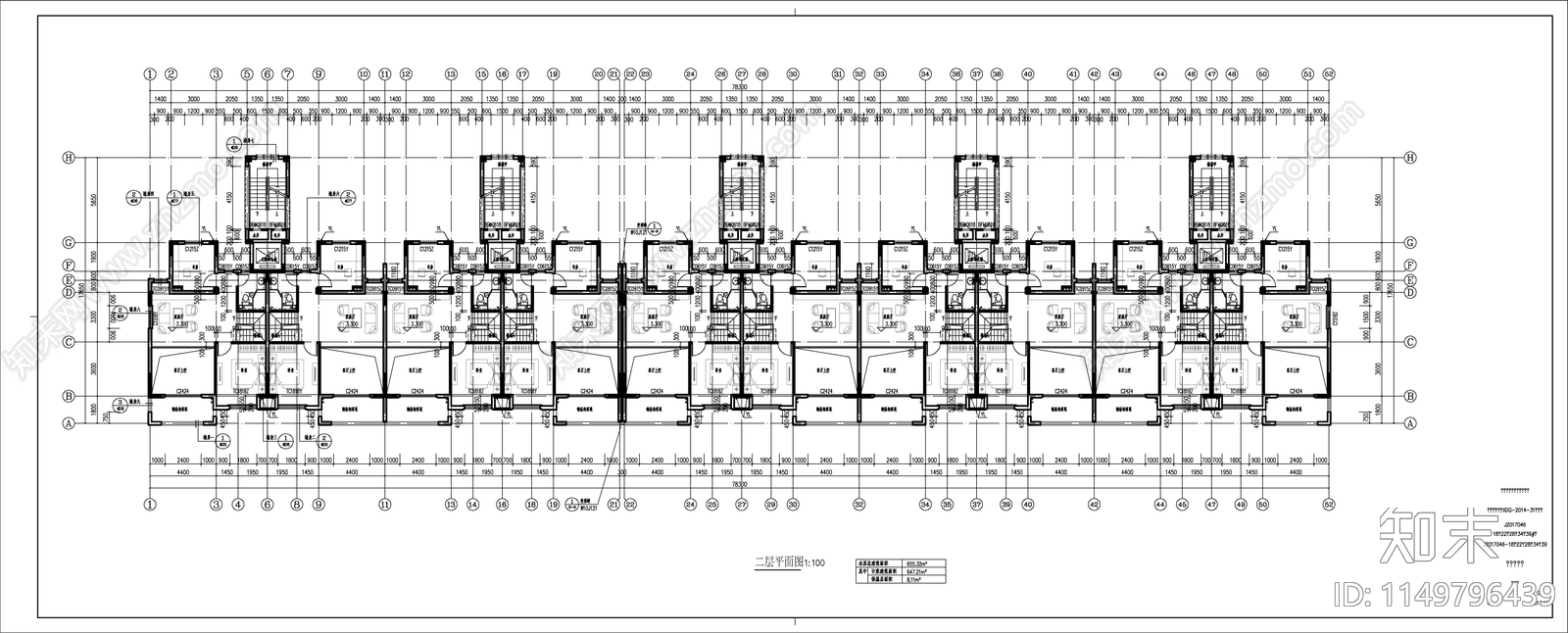 新中式多层联排住宅cad施工图下载【ID:1149796439】