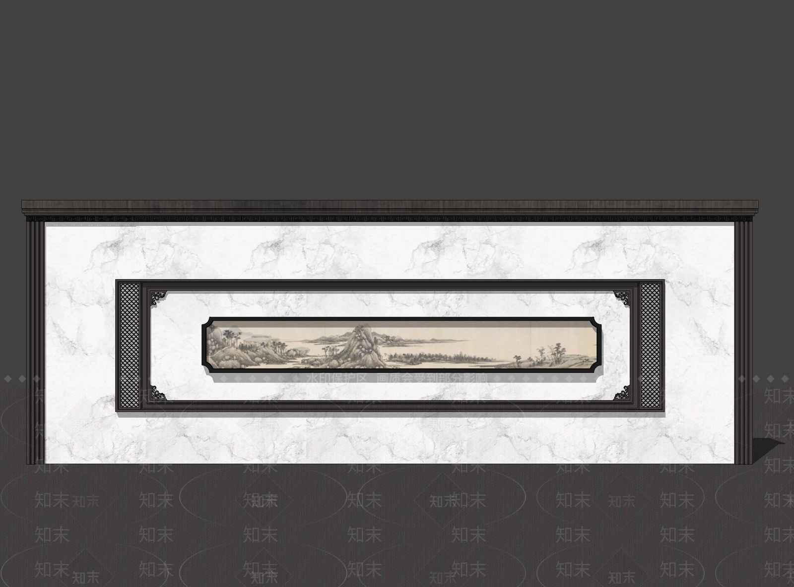 新中式景墙SU模型精品下载_SketchUp模型_知末网