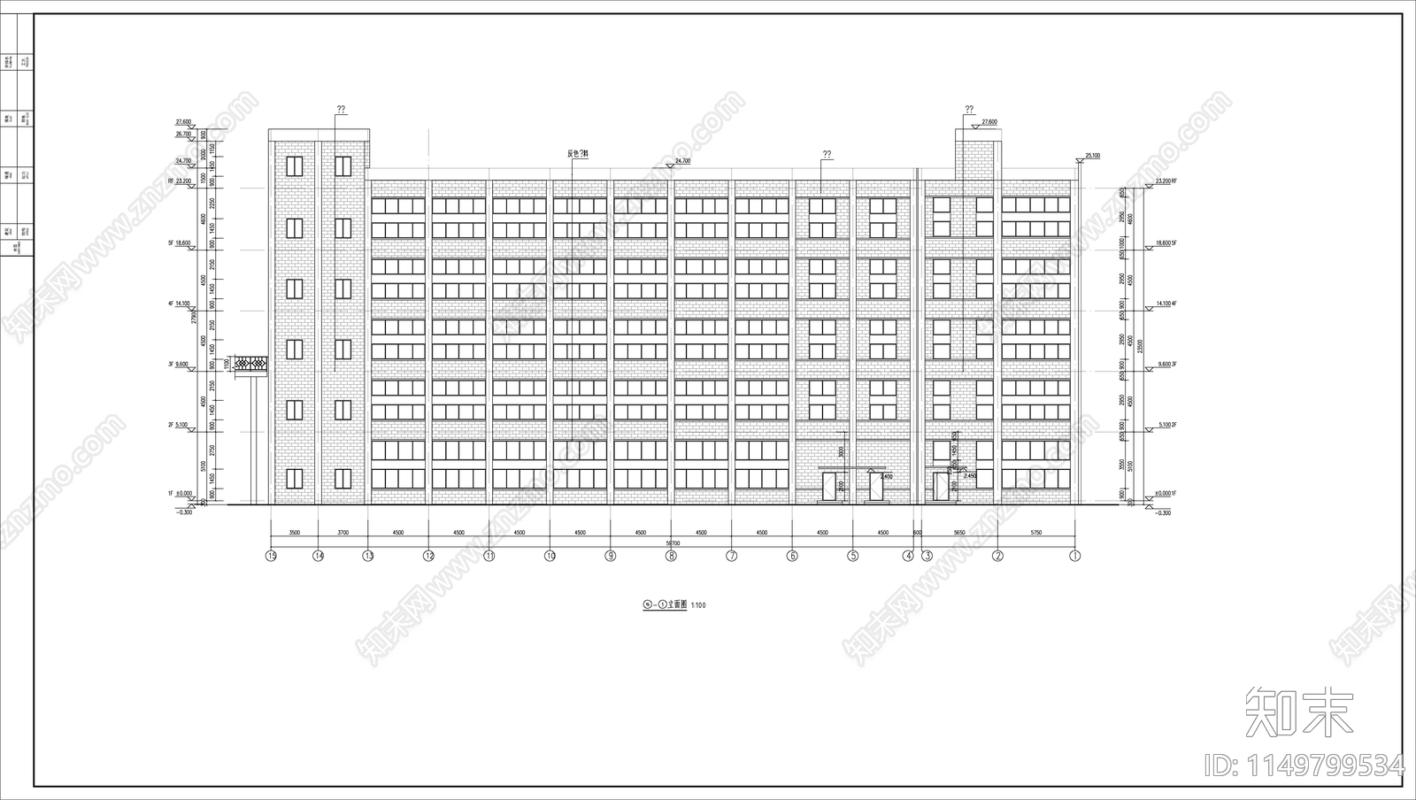 新中式多层生产车间建施图cad施工图下载【ID:1149799534】