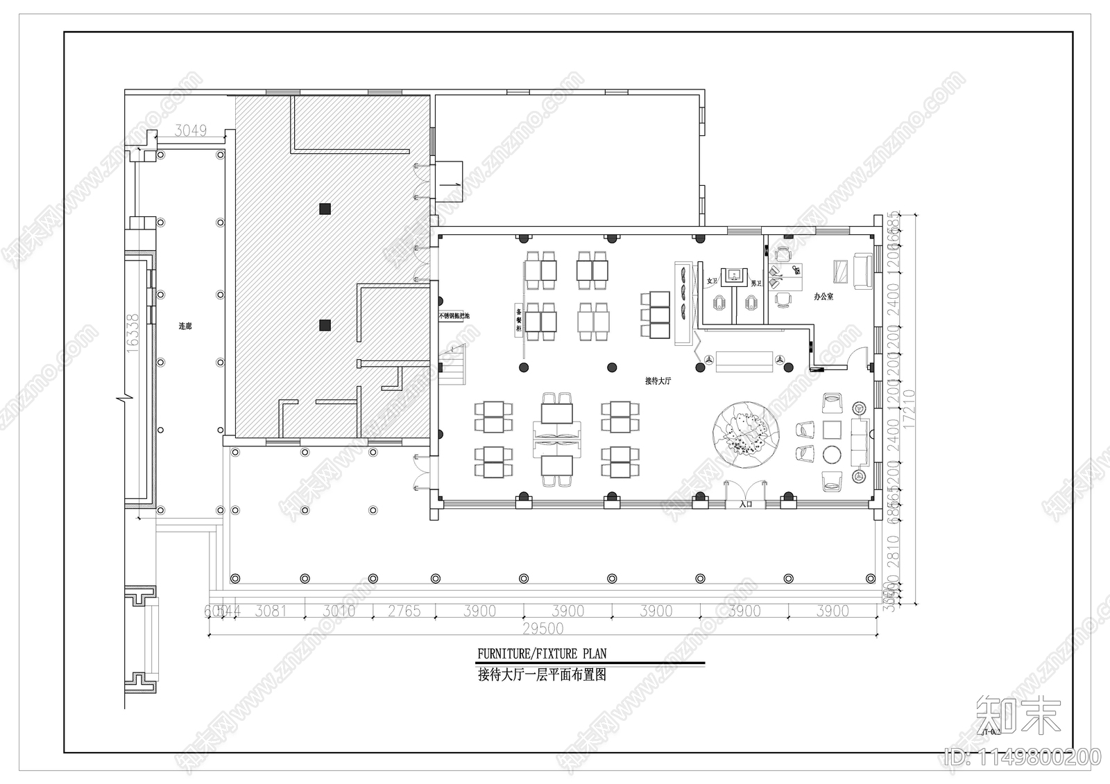 古建特色餐饮接待大厅cad施工图下载【ID:1149800200】