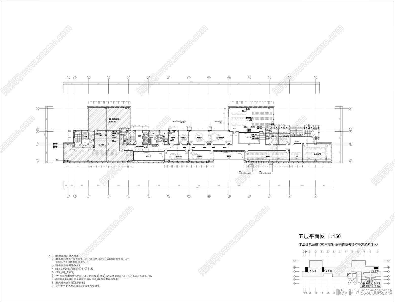 棋院平面布置图cad施工图下载【ID:1149800529】