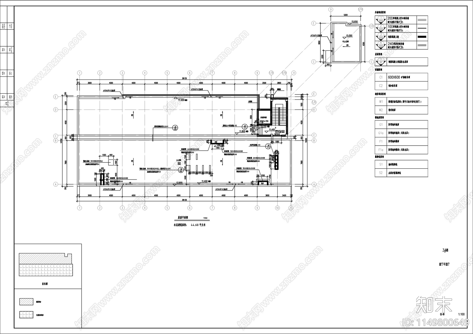 现代简约风格多层生产车间建施图cad施工图下载【ID:1149800649】