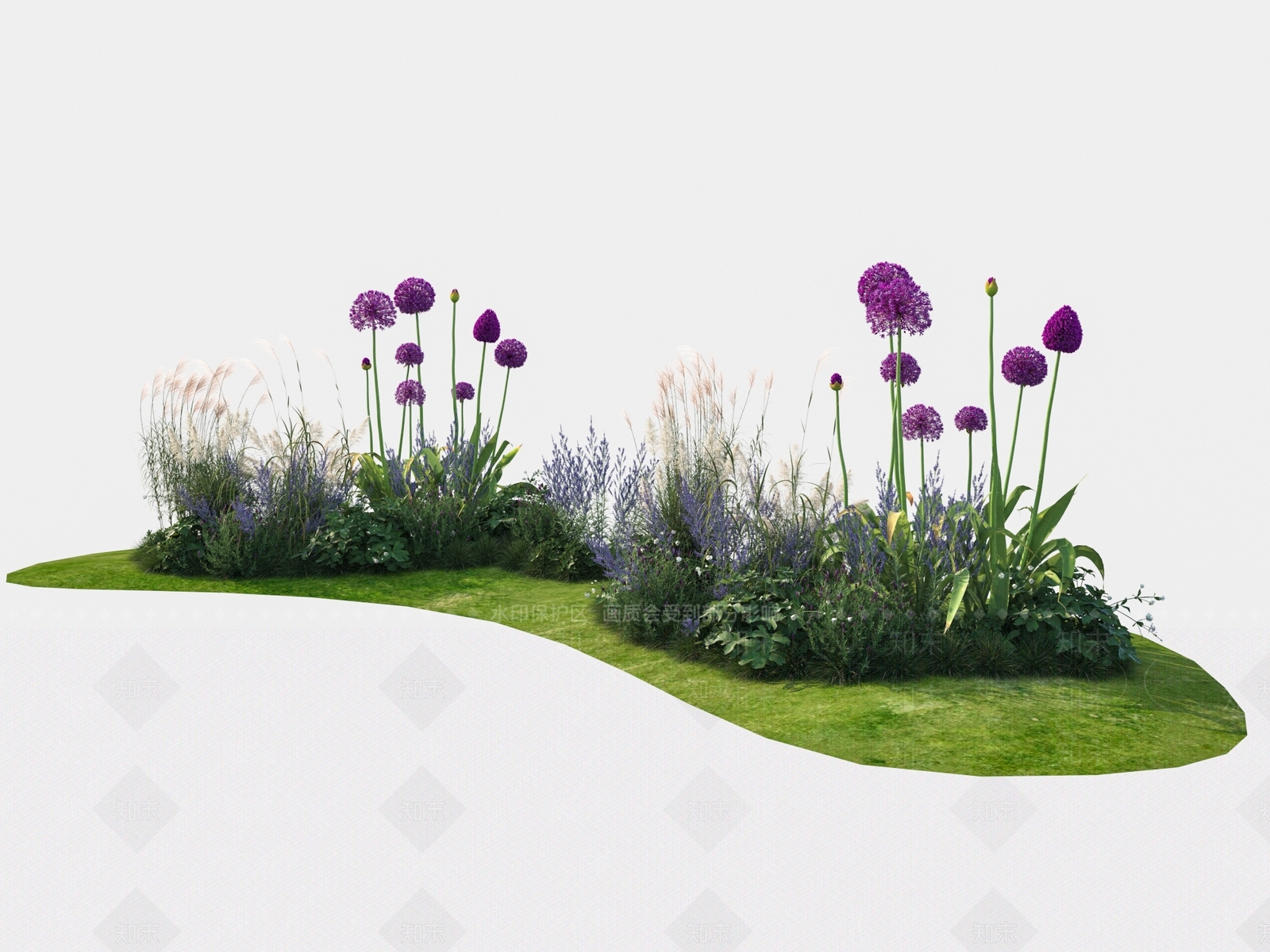 花镜灌木组合3D模型下载【ID:1149804170】