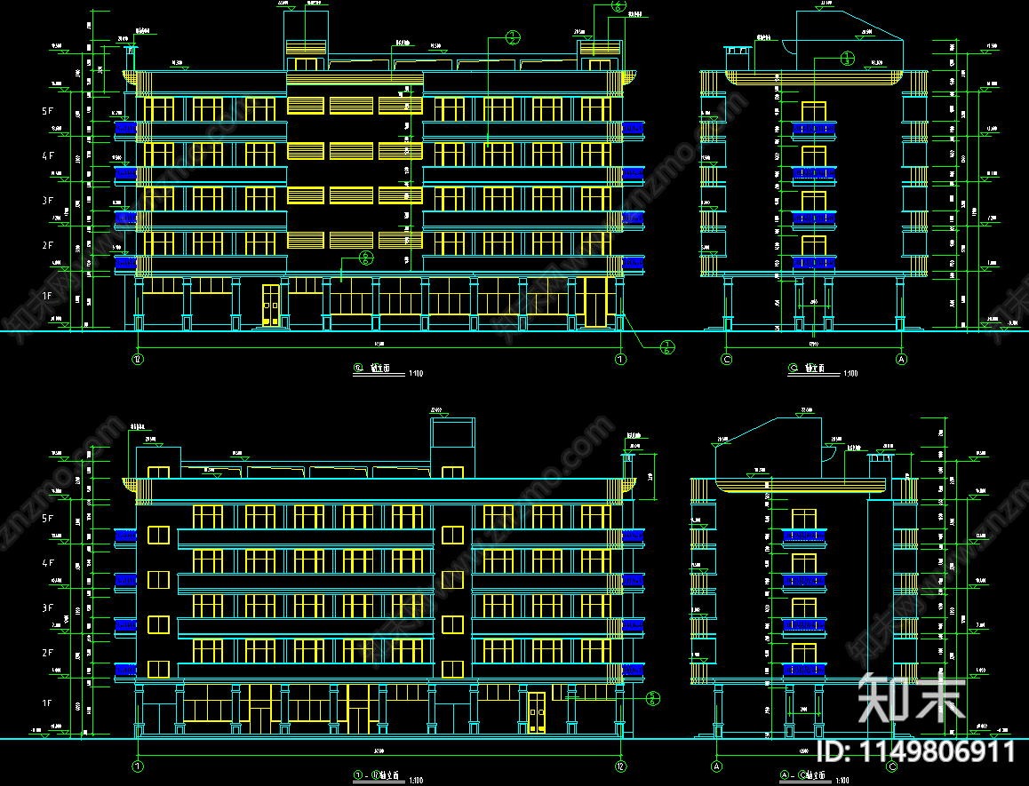 36套仓库装配式工业厂房建筑cad施工图下载【ID:1149806911】