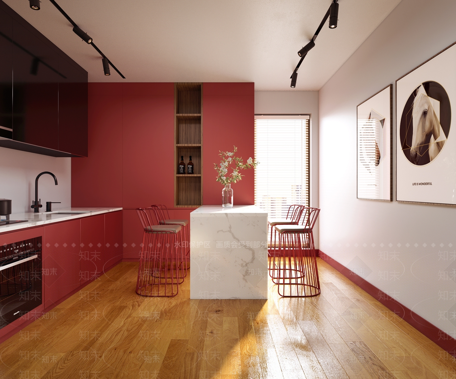 现代公寓厨房3D模型下载【ID:1149806905】