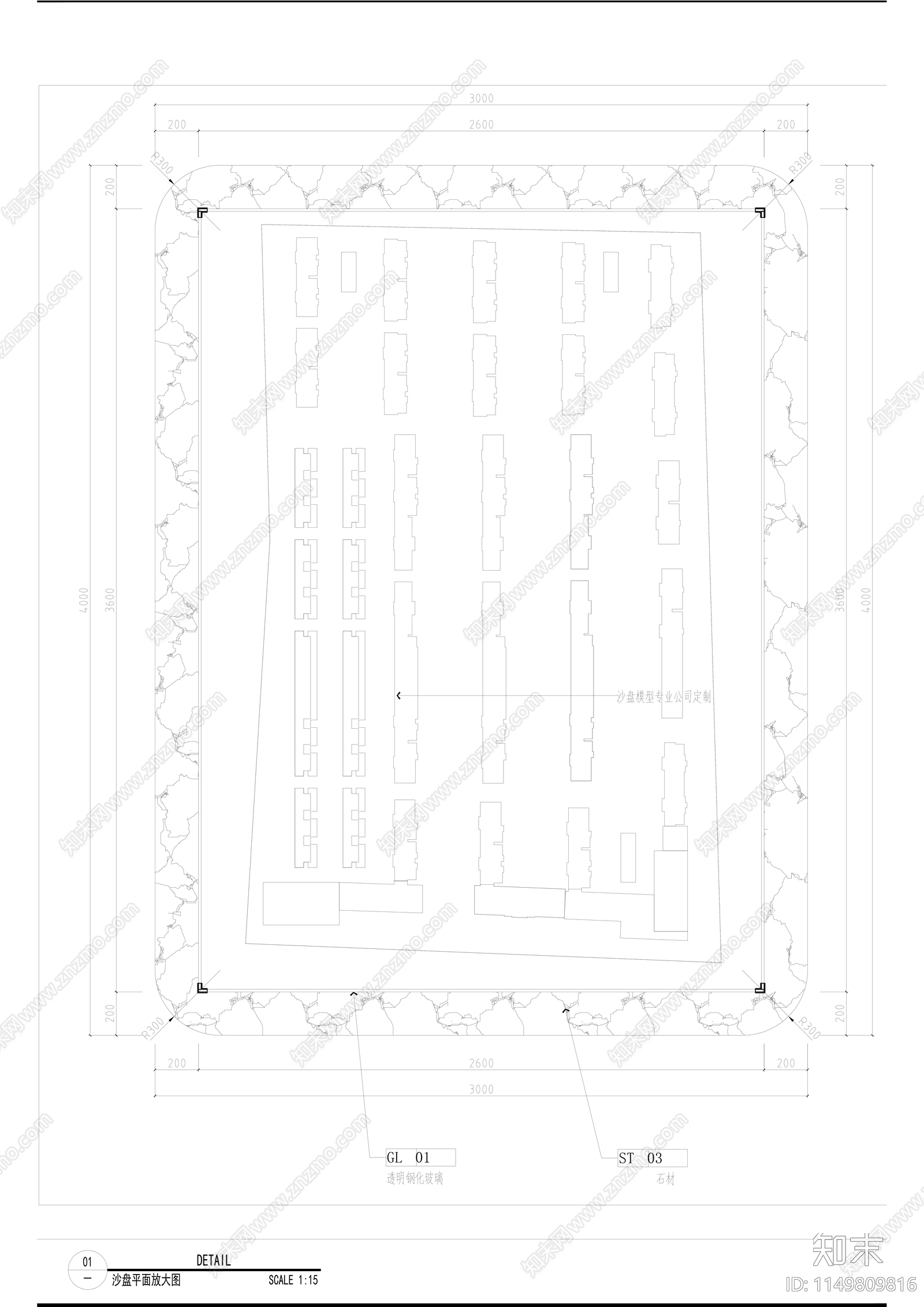 沙盘大样图cad施工图下载【ID:1149809816】