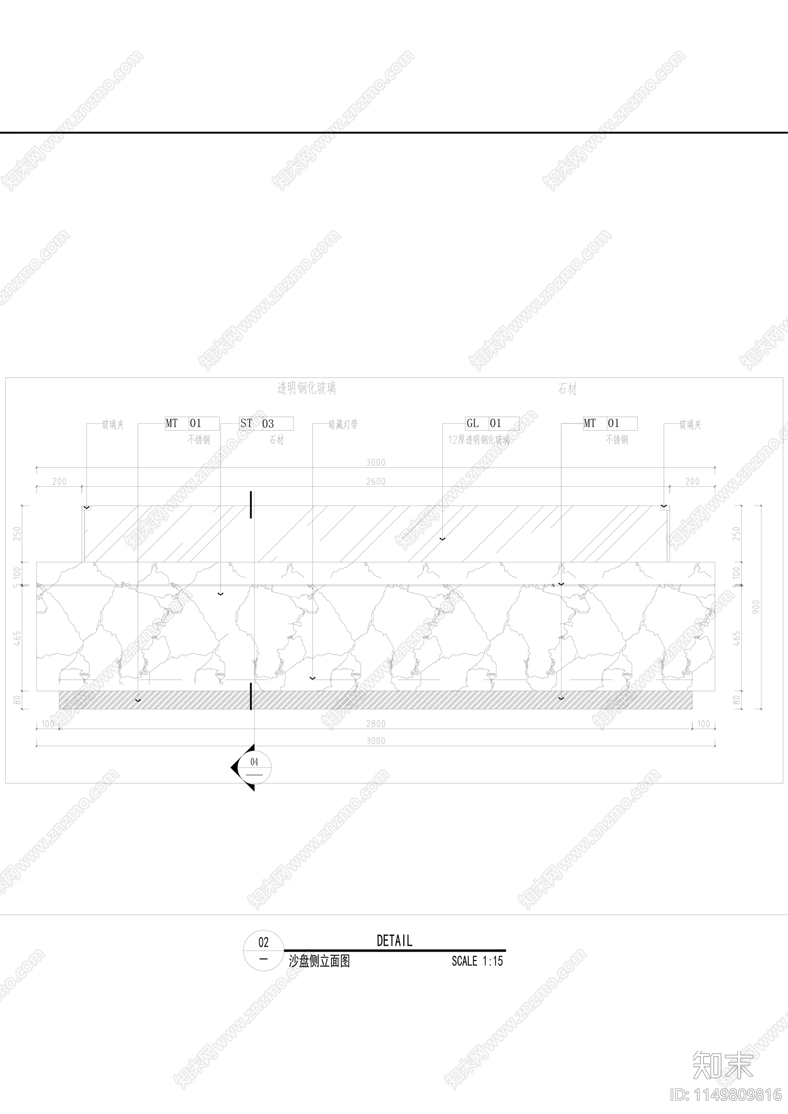 沙盘大样图cad施工图下载【ID:1149809816】