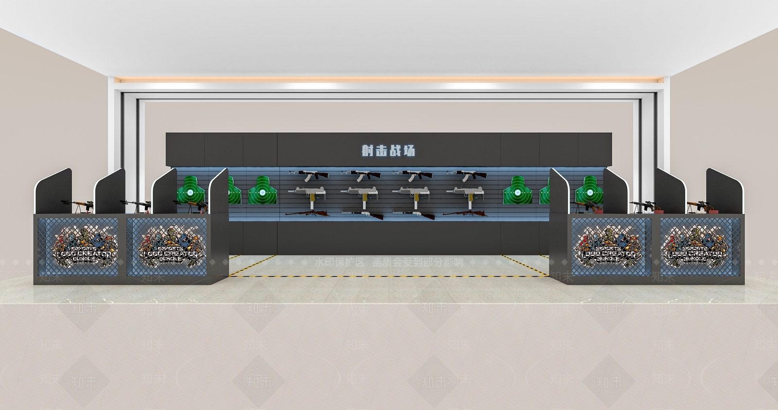 现代商场射击馆3D模型下载【ID:1149811188】