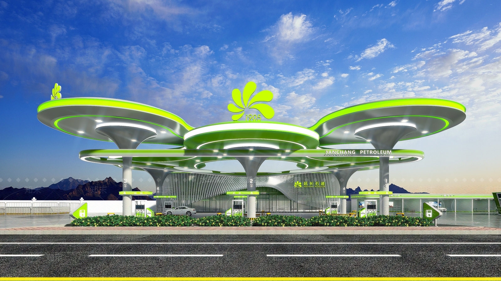 现代加油站3D模型下载【ID:1149816663】