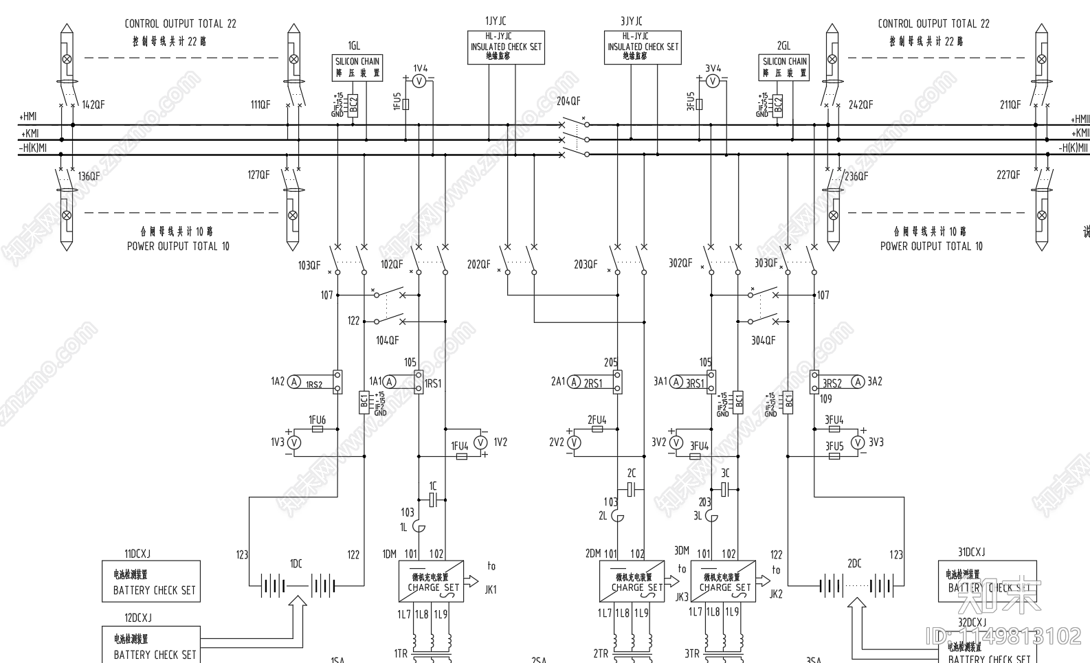 充电机控制原理节点图cad施工图下载【ID:1149813102】