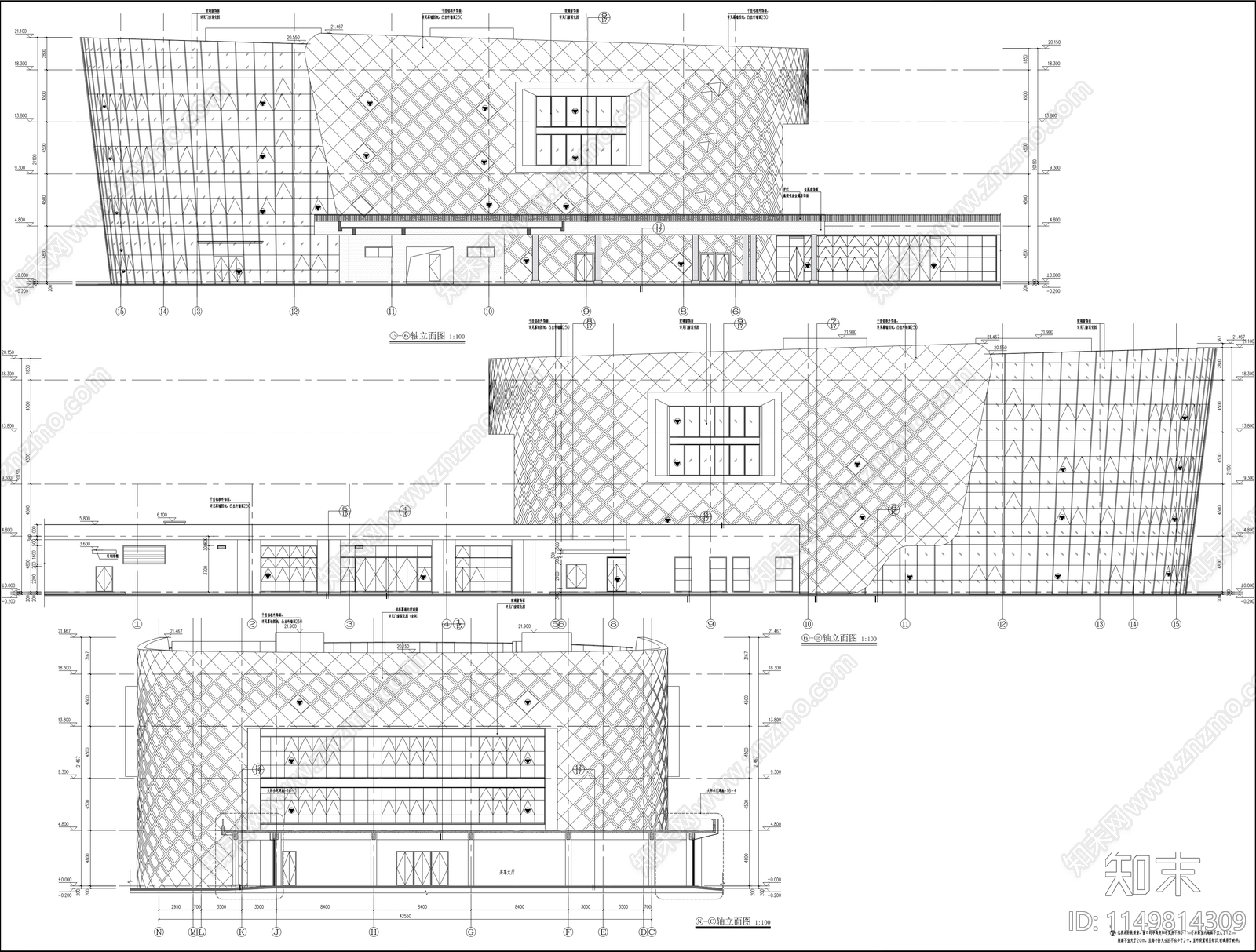 陆河新时代广场行政建筑cad施工图下载【ID:1149814309】