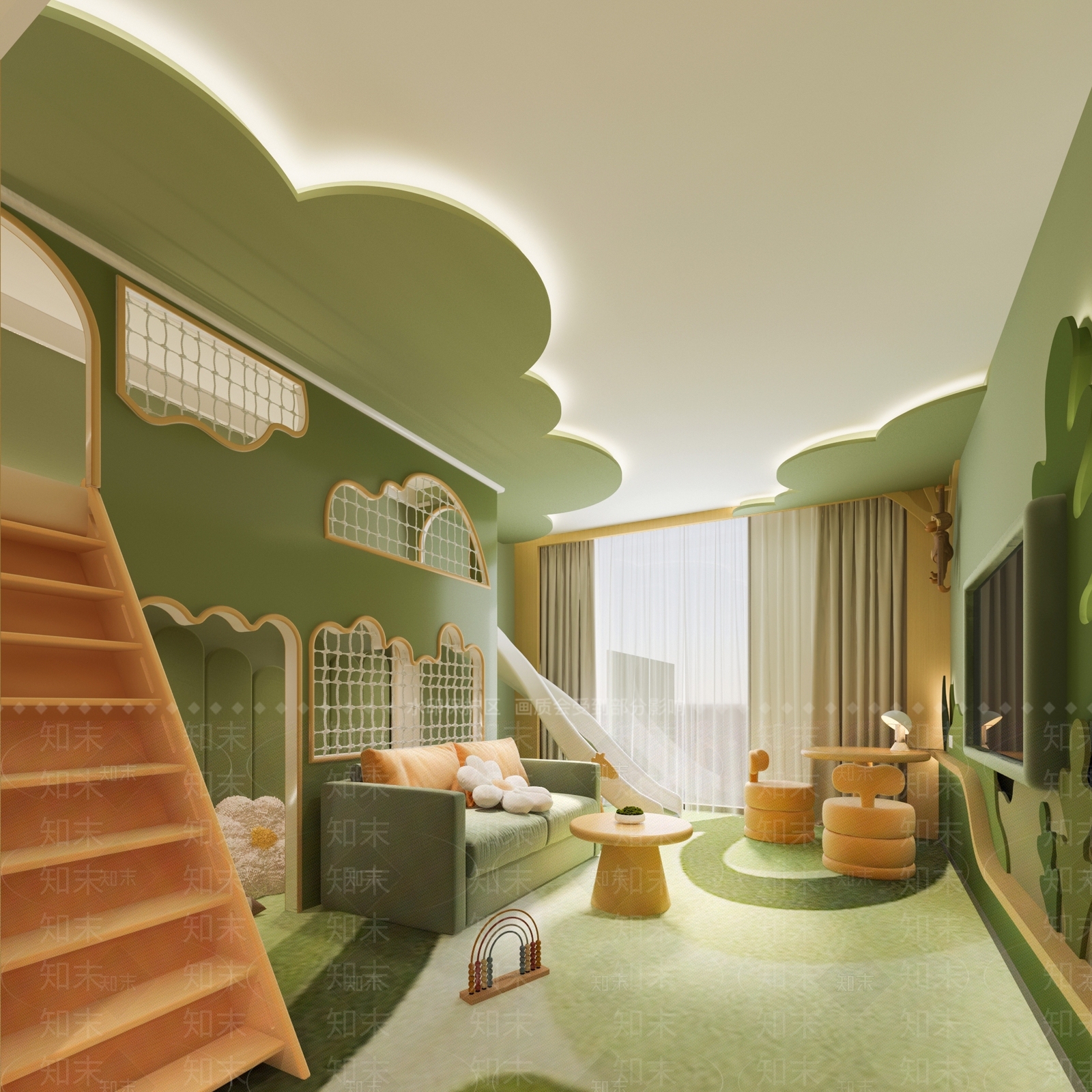 现代儿童森林主题套房3D模型下载【ID:1149815359】