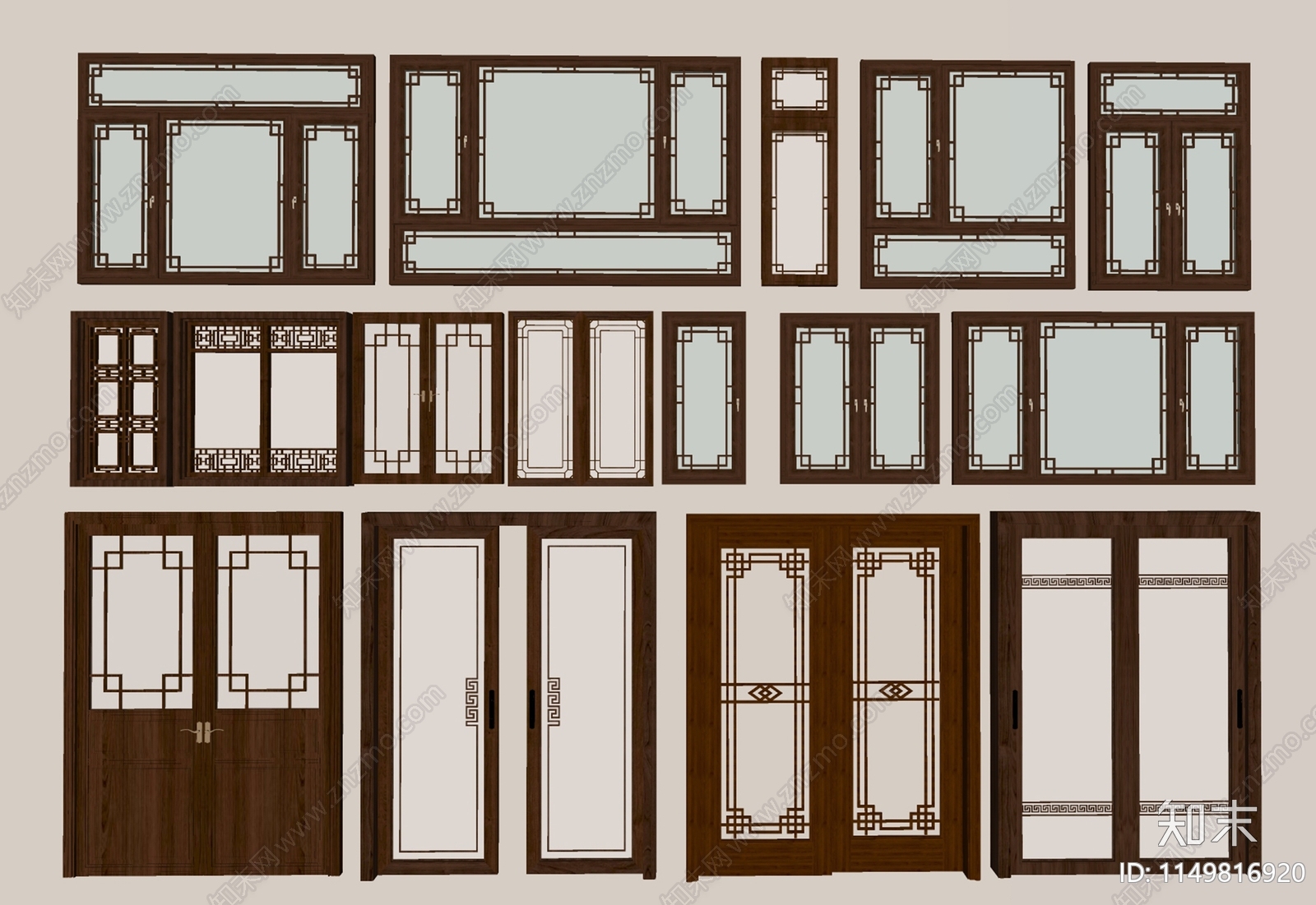 新中式窗户SU模型下载【ID:1149816920】