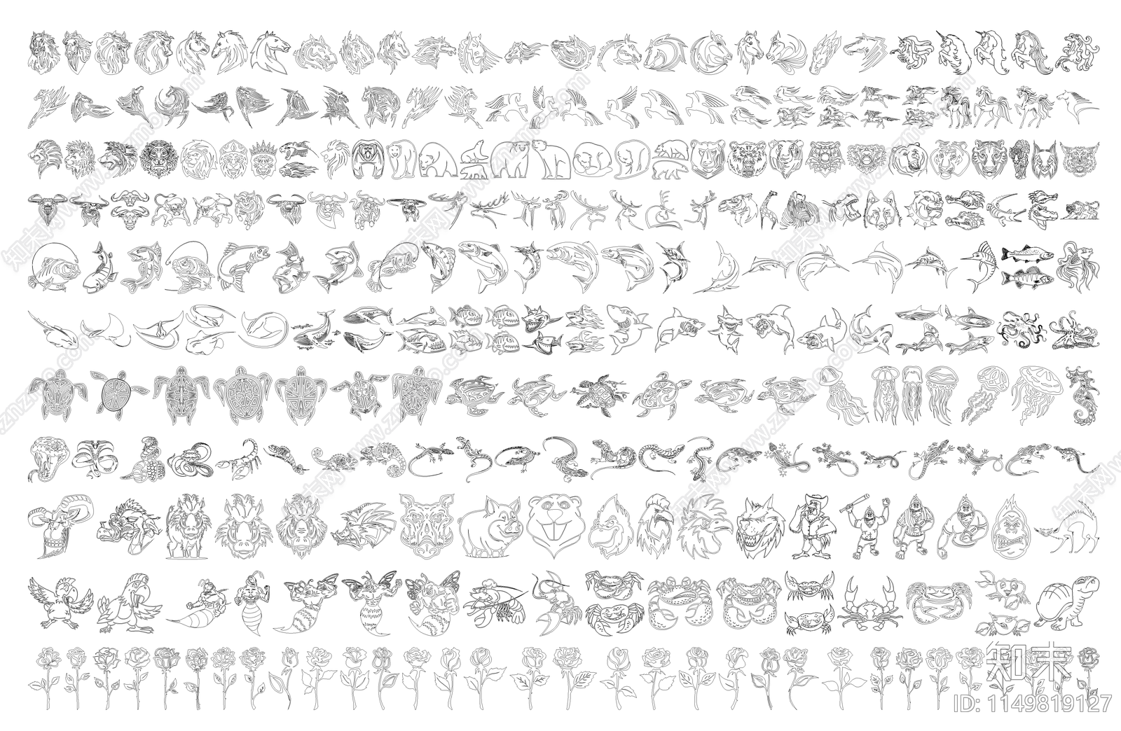 动物海洋生物图库施工图下载【ID:1149819127】