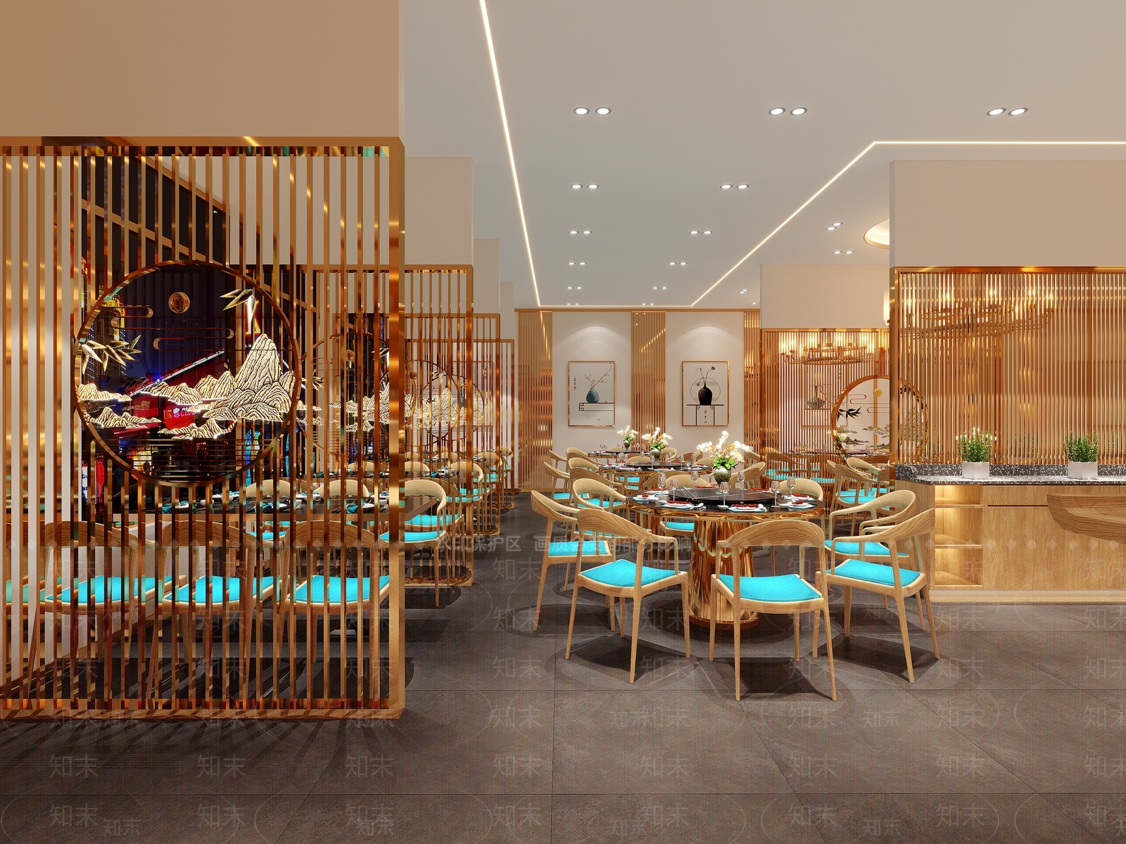 新中式火锅店3D模型下载【ID:1149830504】