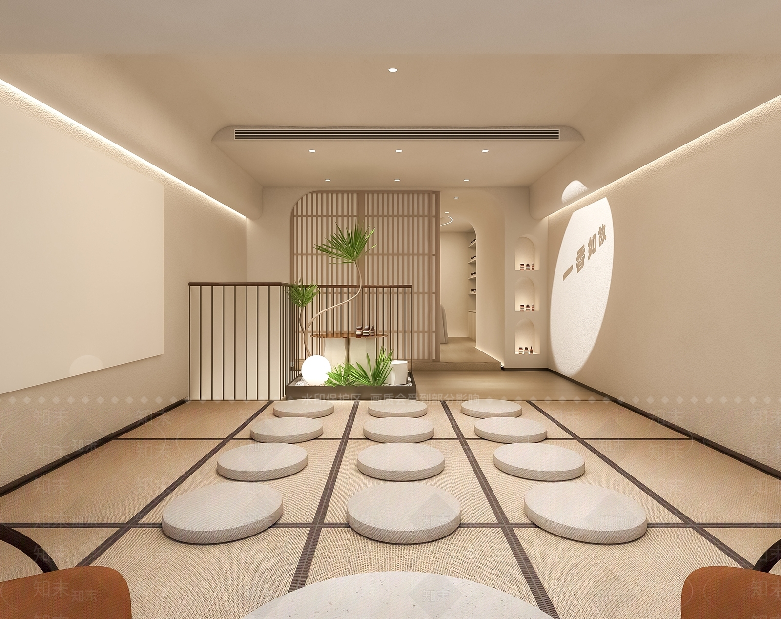现代原木瑜伽室3D模型下载【ID:1149833088】