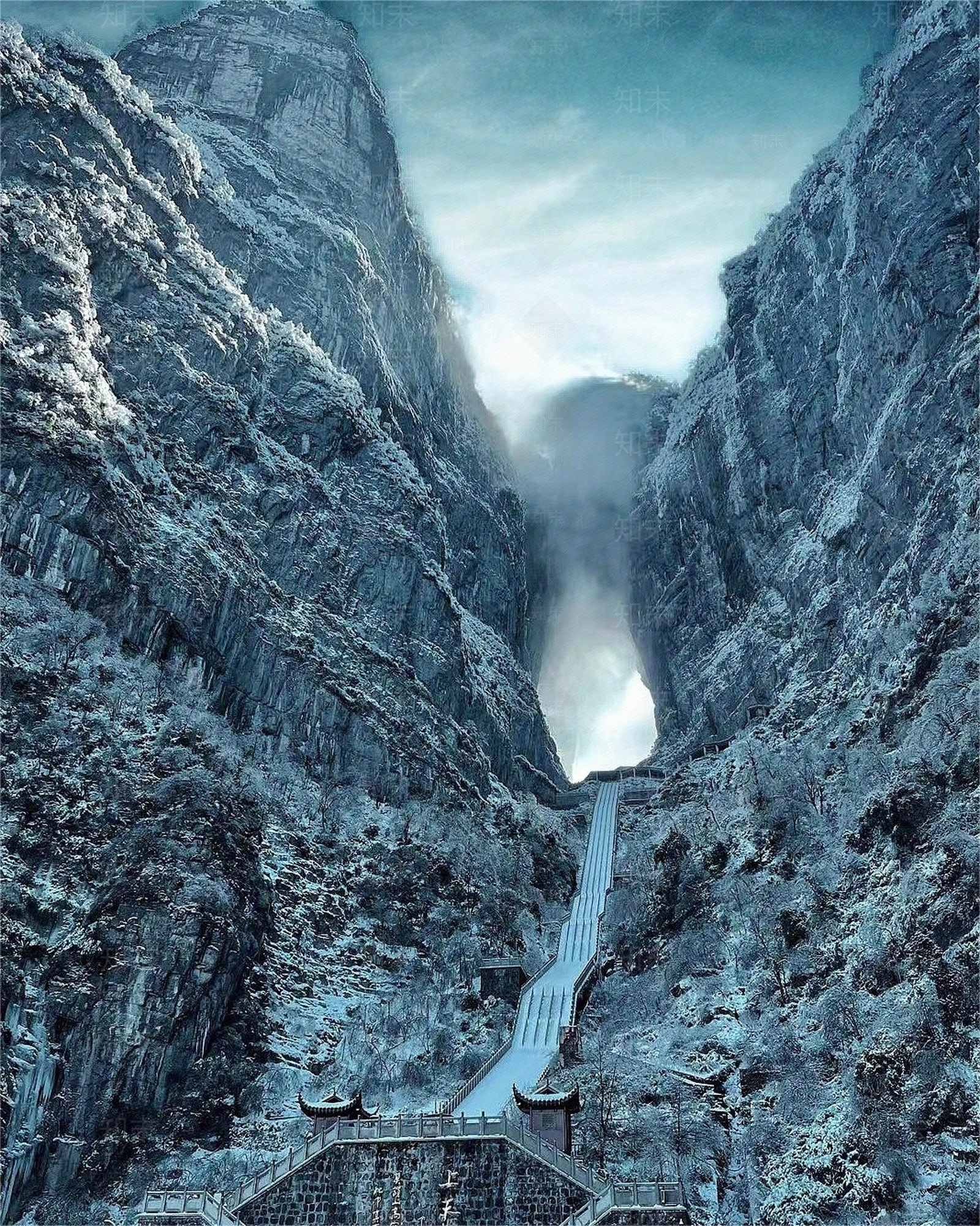 天门山冬季风景装饰画贴图下载【ID:1149832646】