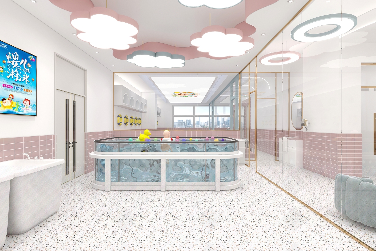 现代儿童婴儿游泳馆3D模型下载【ID:1149839632】