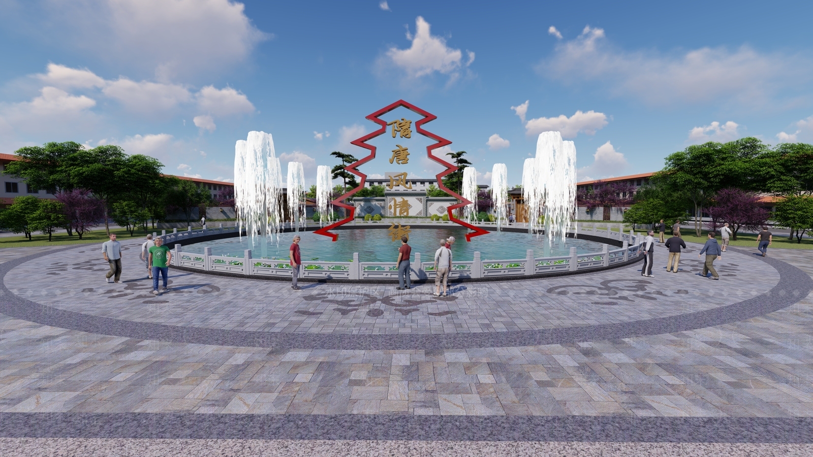 中式古建商业街SU模型下载【ID:1149842696】