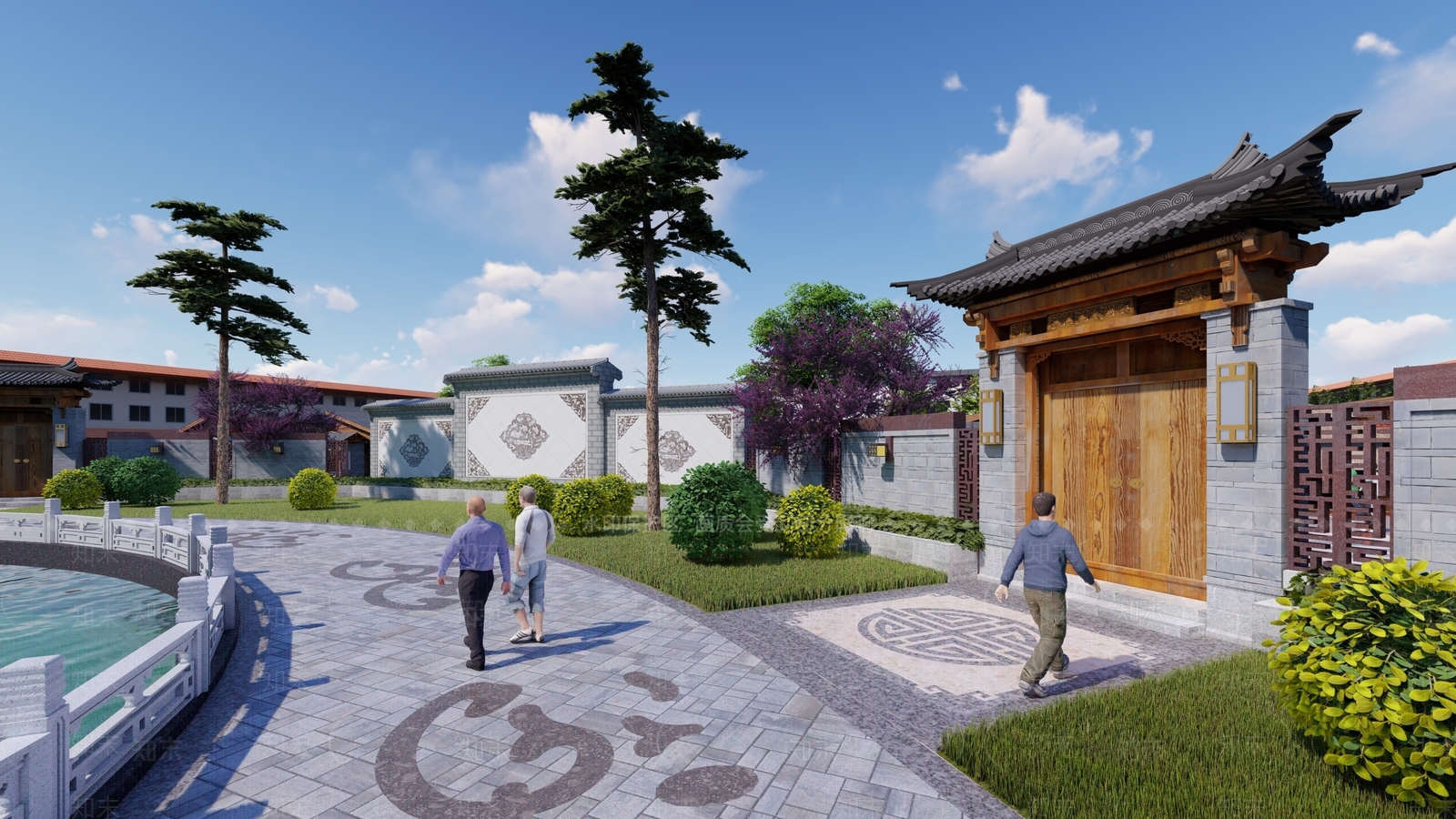 中式古建商业街SU模型下载【ID:1149842696】