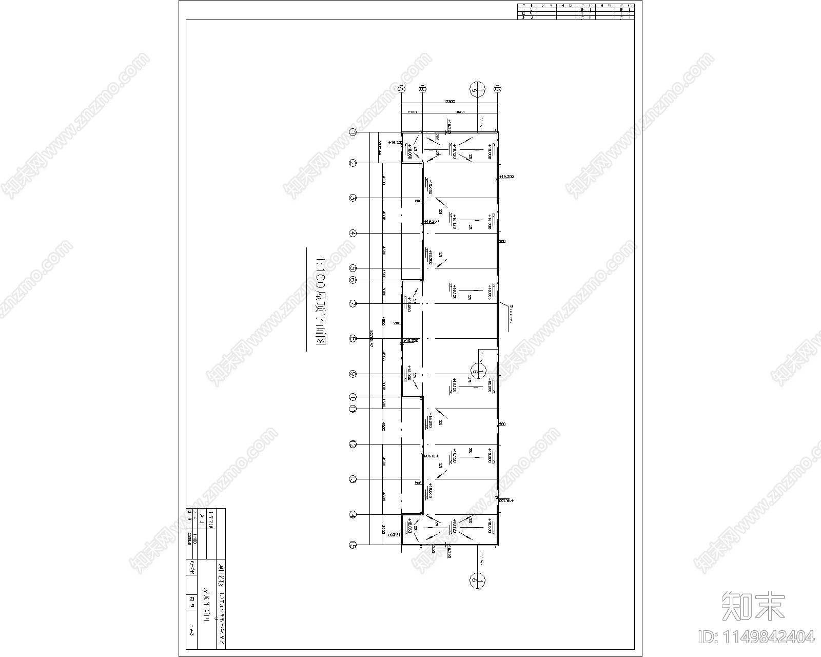 高层办公楼建筑cad施工图下载【ID:1149842404】