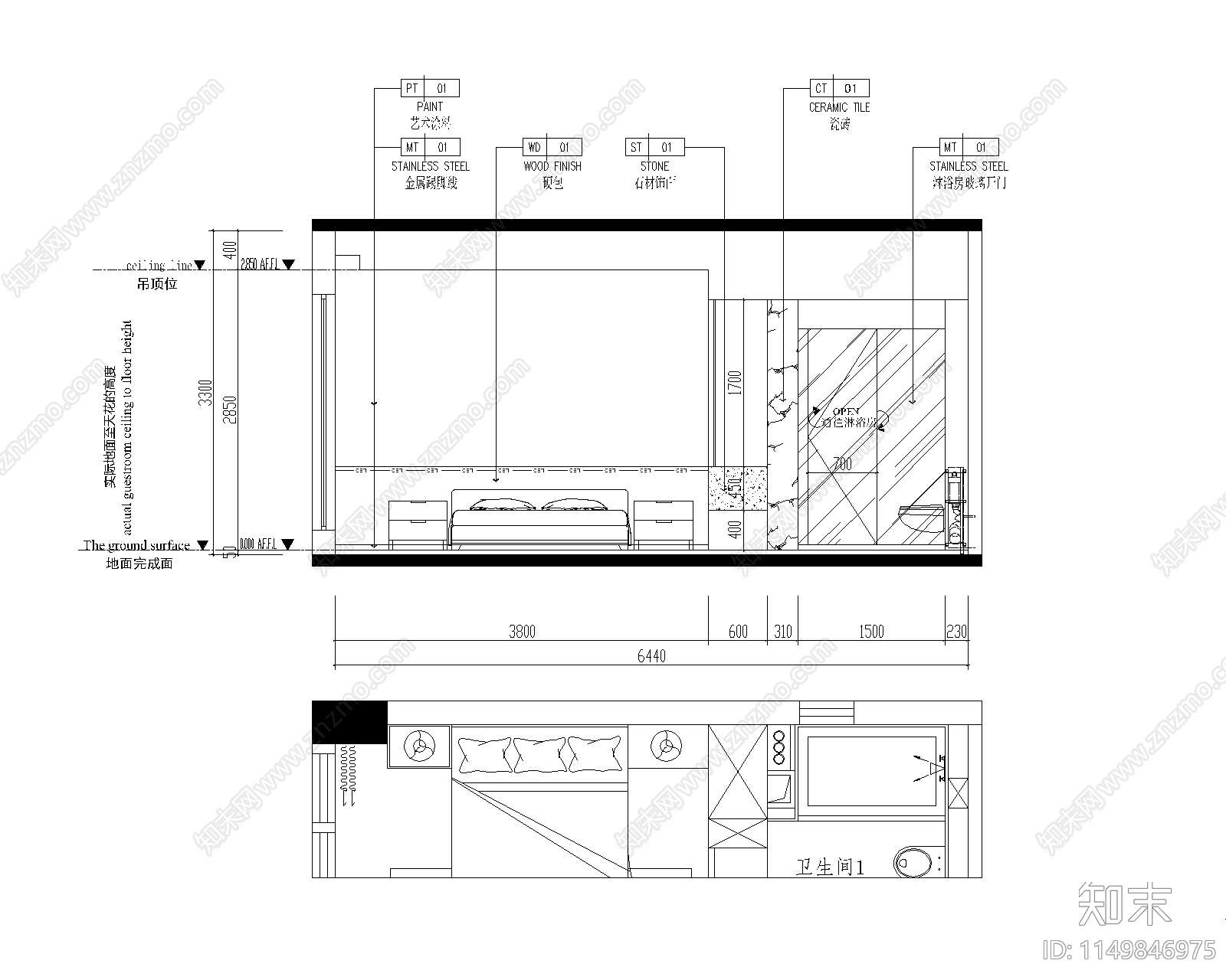 富力半岛平层室内cad施工图下载【ID:1149846975】