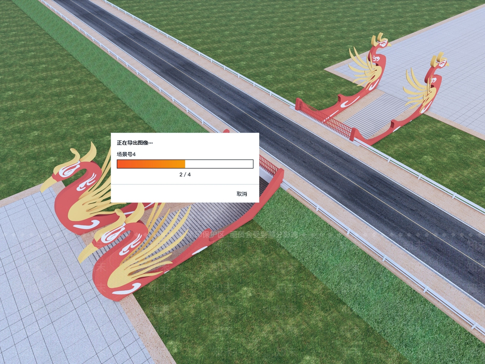现代人行隧道景观SU模型下载【ID:1149848199】