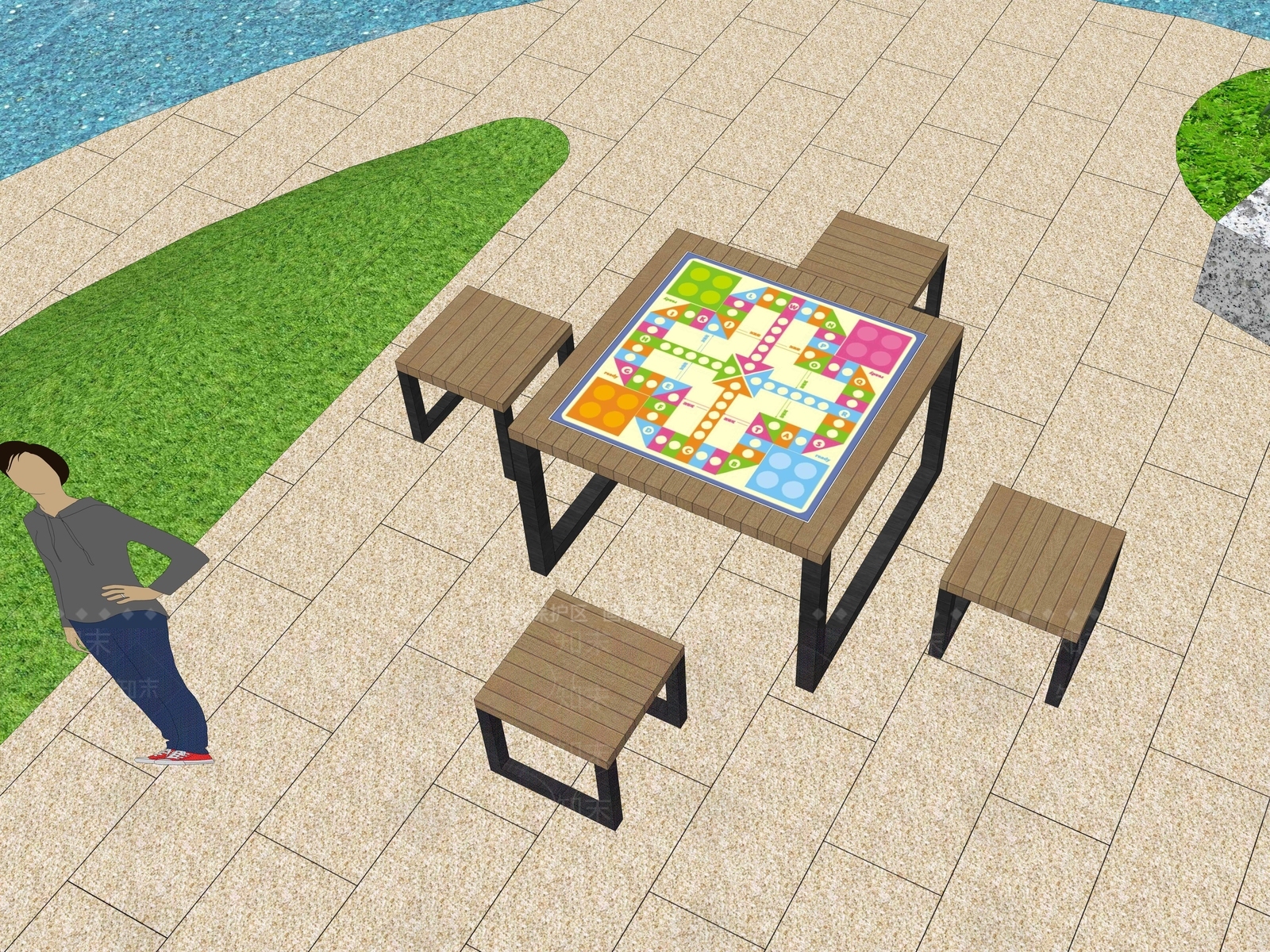 飞行棋桌SU模型下载【ID:1149857490】